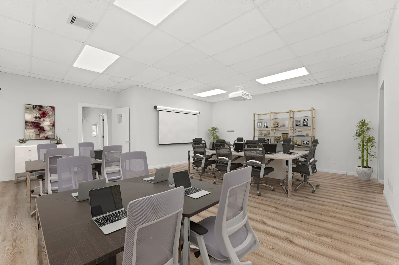 Commercial space after virtual staging with furniture and decor